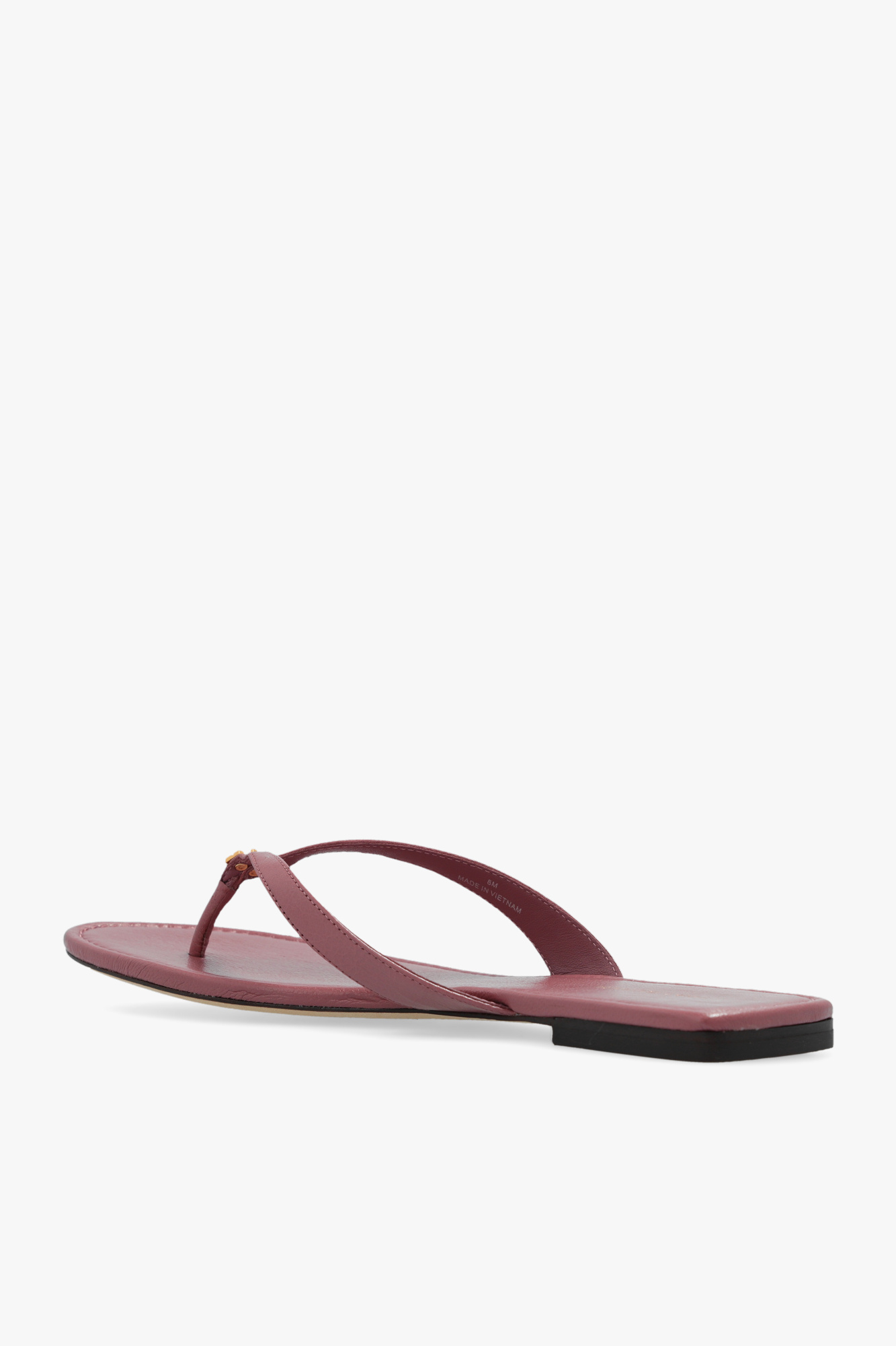 Tory burch leather flip on sale flops